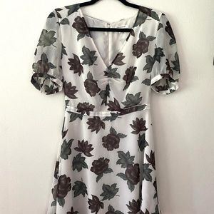 Avec Le Fille White floral shirt dress